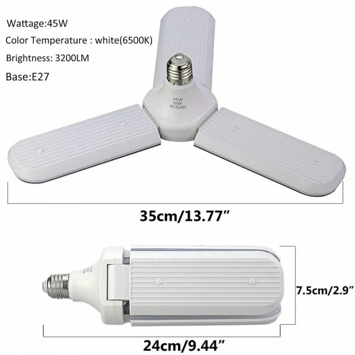 Sunlife Beyaz Işık 3 Pervaneli 45 Watt Tasarruflu (5324)