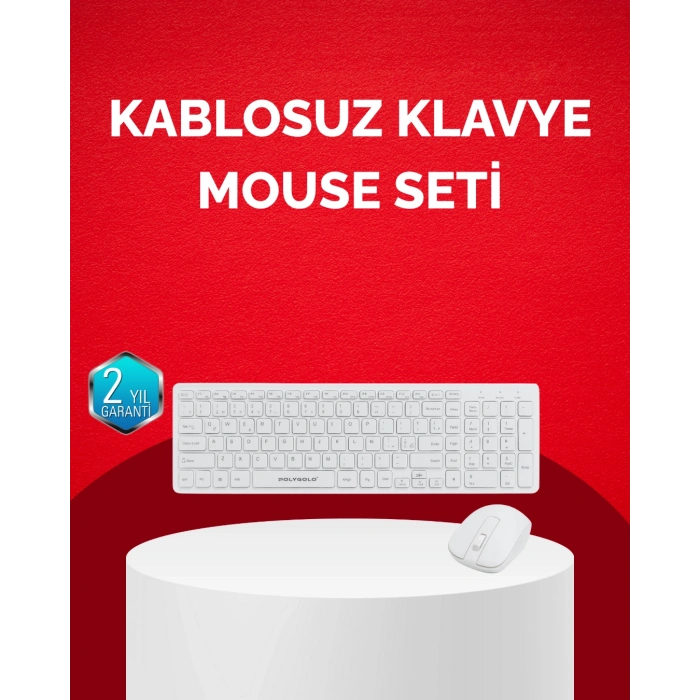 Tam Boy Kablosuz Klavye Mouse Seti - Gelişmiş Bağlantı Ve Sessiz Performans
