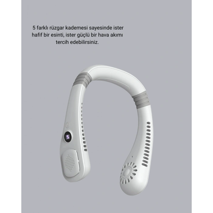 Taşınabilir Boyun Fanı Sessiz Çalışma Ve Usb Şarj Özellikli