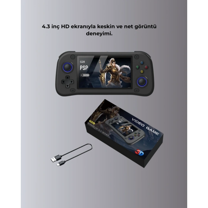 Taşınabilir El Tipi Oyun Konsolu Çoklu Emülatör Destekli 64GB