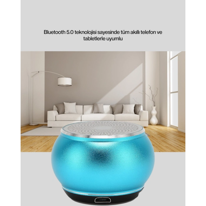 Taşınabilir Mini Bluetooth Hoparlör 9m Menzil Dahili Mikrofon