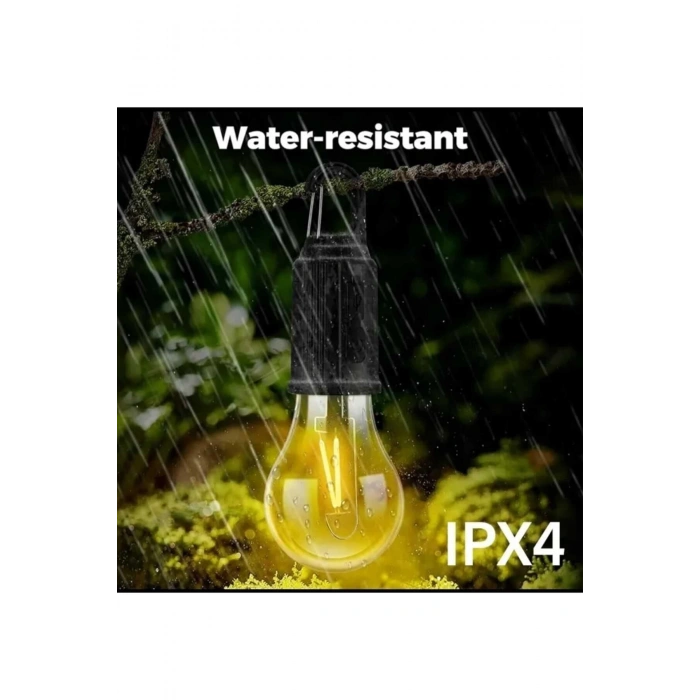 Taşınabilir Şarjlı Led Ampül Outdoor Kamp Bahçe Lambası 10W Askılı Kırılmaz Led Işık