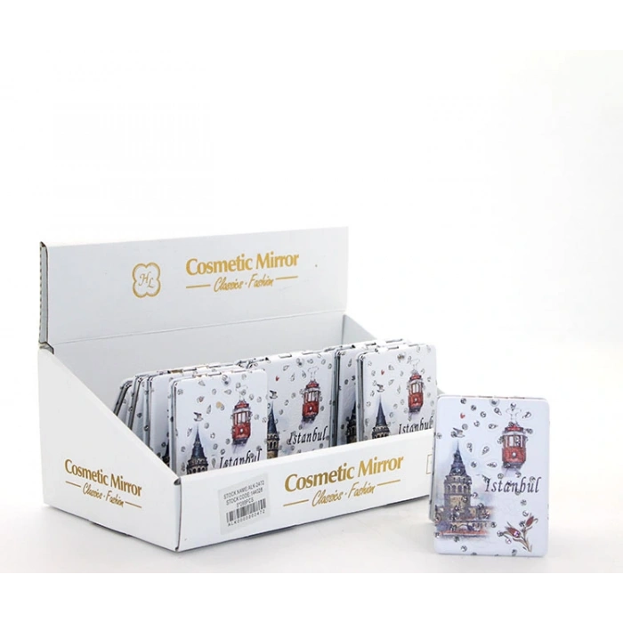 Taşlı İstanbul Tasarımı El Aynası İnce Model 27