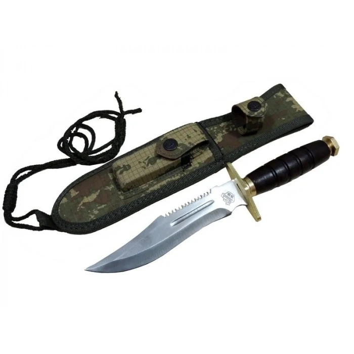 T.c. Standart Komando Bıçağı 30 Cm - Tırtıklı, Kamuflaj Kılıflı