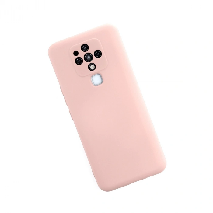 Tecno Camon 16 Kılıf Nano İçi Kadife Silikon - Pudra