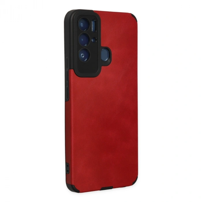Tecno Pova Neo Kılıf Loop Deri Silikon - Kırmızı