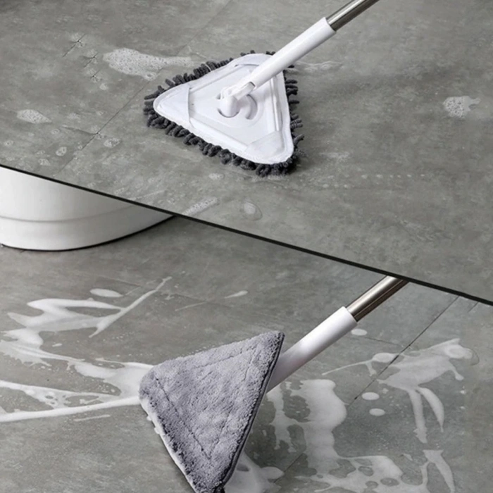 Teleskopik Saplı 150 cm Üçgen Mop Cam Duvar Tavan Fayans Parke Temizleyici Mop (5324)