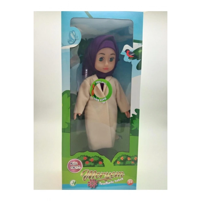 Tesettürlü Meryem Bebek Sesli Dua ve İlahi Söyleyen İnteraktif Maneviyat Geliştirici Oyuncak Bebek