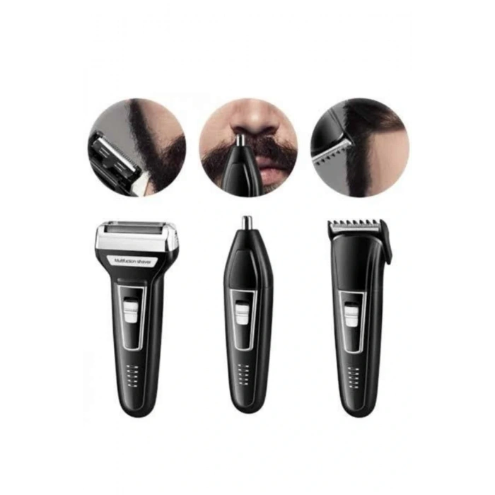 Tıraş Makinesi 3 Başlıklı T Başlıklı Hassas Ciltlere Özel Saç Sakal Vücut Kulak Ve Burun