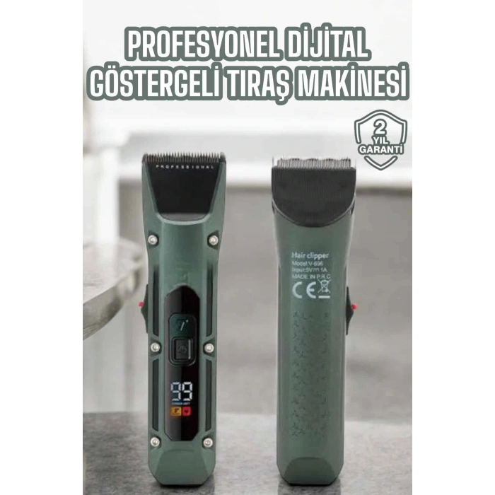 Tıraş Makinesi Dijital Göstergeli Turbo Motor Paslanmaz Çelik