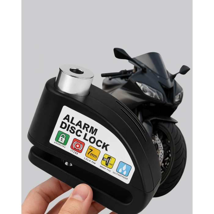 Titreşim Sensörlü Alarm Disk Kilidi Motosiklet Scooter Bisiklet