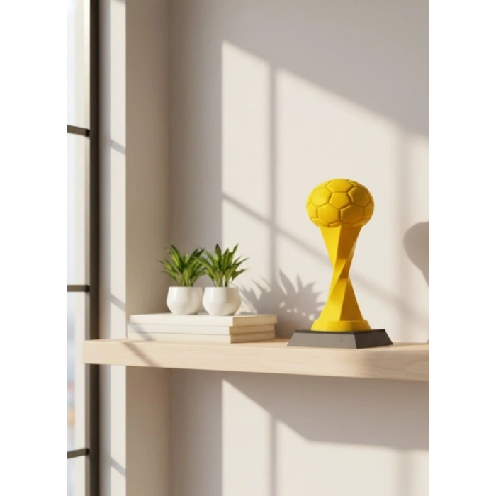 Toplu Kupa Sarı 21cm Dekoratif Ödül Tasarım Biblo