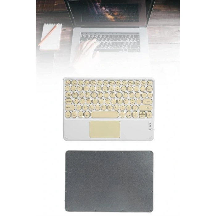 Touchpad Tüm Cihazlara Uyumlu Bluetooth Klavye Touchpad Slim Kablosuz Wifi Q Klavye