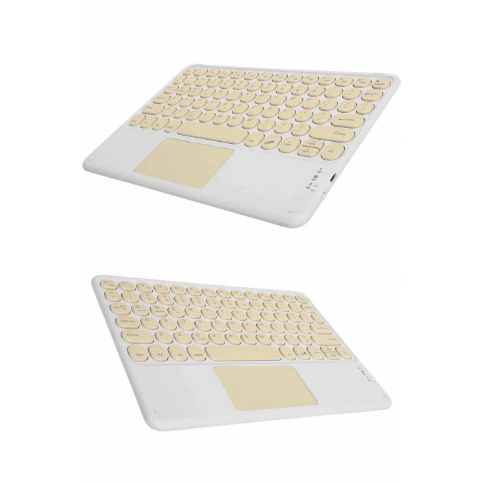 Touchpad Tüm Cihazlara Uyumlu Bluetooth Klavye Touchpad Slim Kablosuz Wifi Q Klavye