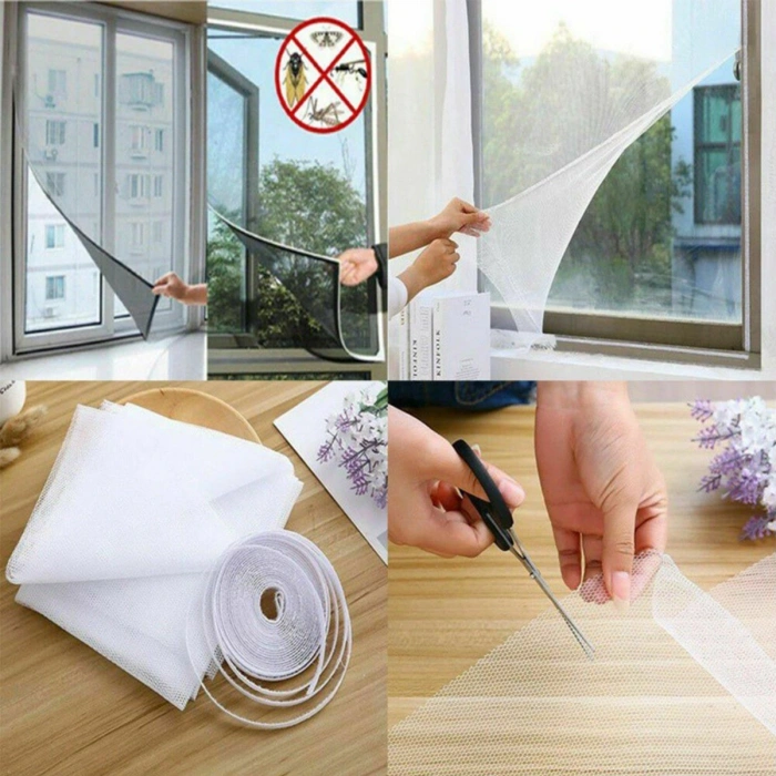 Tüm Cam Pencere Kapılara Uyumlu Çift Kanat Pencere Sinekliği (5324)