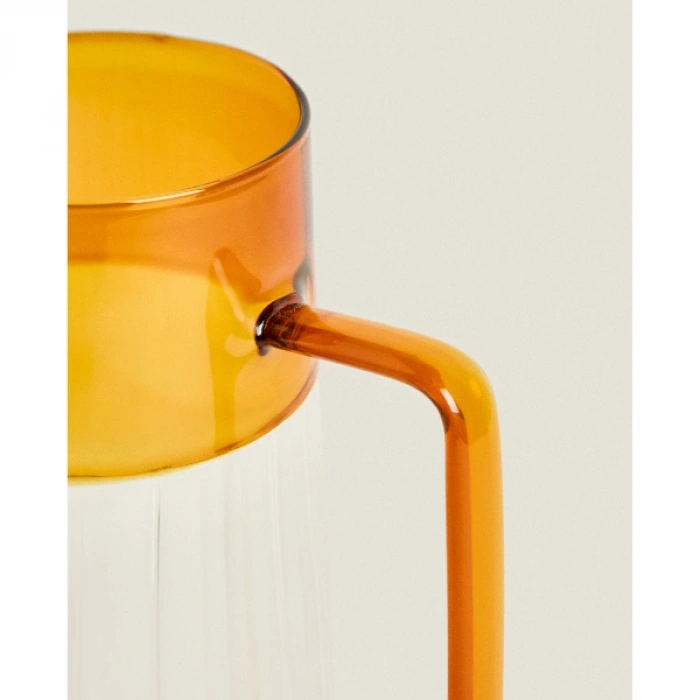 Turuncu Detaylı Cam Sürahi 1600 ml