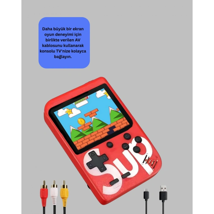 Tv Çıkışlı Mini Retro El Konsolu 400 Oyunlu