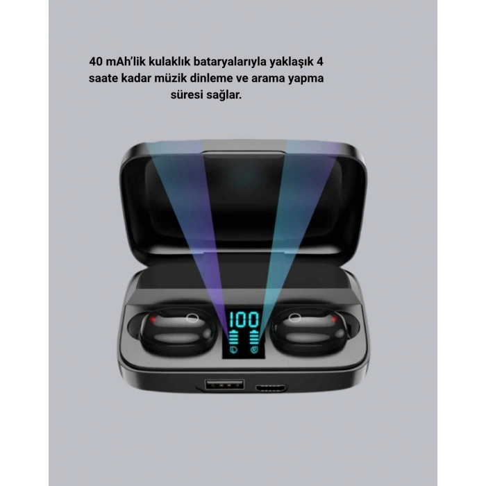 TWS A10s Bluetooth 5.0 Kulaklık Powerbank Şarj Kutulu Mini Tasarım