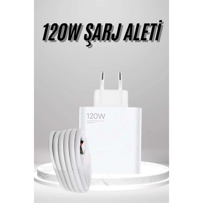 Type C Yüksek Hızlı Şarj Aleti Beyaz 120W Ultra Uzun Ömürlü