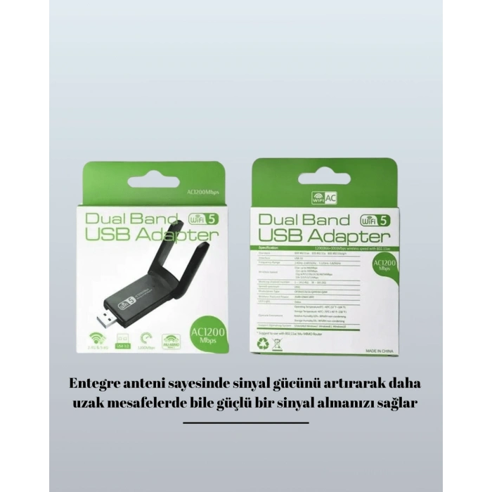 USB 3.0 Wireless Adaptör – 2.4GHz & 5GHz Destekli