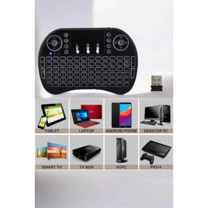 USB Bağlantılı Mini Q Klavye Işıklı Tüm Cihazlara Uyumlu