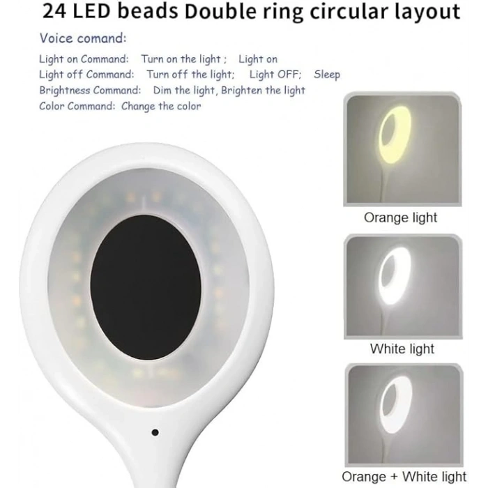 USB Girişli Sesli Komut Özellikli Akıllı LED Lamba Esnek Bükülebilir Masa ve Gece Lambası