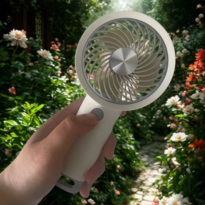 USB ile Şarj Olabilen 3 Ayarlı Fan Modlu Çanta Tipi El Fanı (5324)