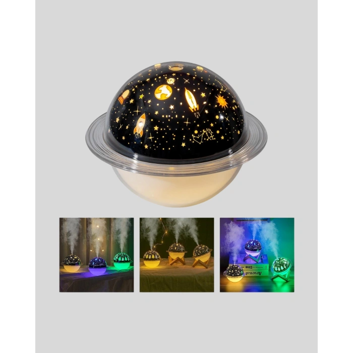 Usb Mini Hava Nemlendirici Ve Projeksiyon Lamba – Taşınabilir, Sessiz, Dekoratif Aromaterapi Cihazı