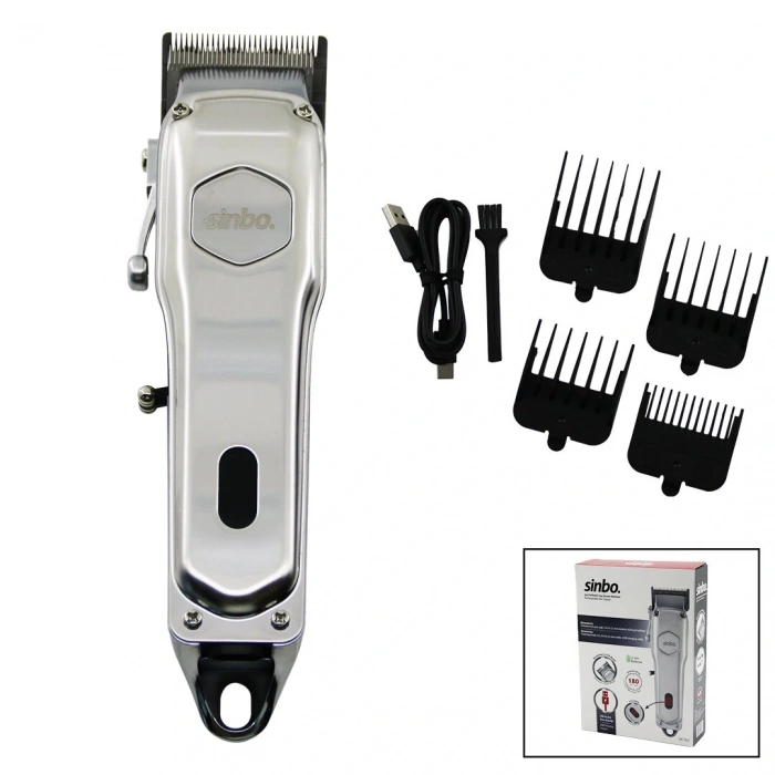 USB ŞARJLI - DİJİTAL GÖSTERGE  SAÇ - SAKAL KESME TRAŞ MAKİNESİ  ÇELİK GÖVDE - KOLLU TARAK AYARI SHC-1905 (5324)