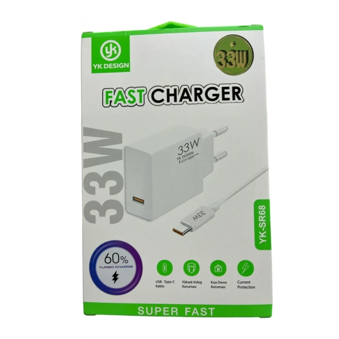 Usb Type-c 33W Şarj Aleti YK-SR68 (5324)