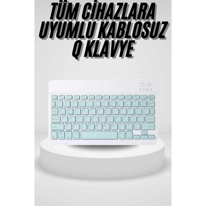 Uyumlu Kablosuz Bluetooth Şarj Edilebilir Mini Q Klavye
