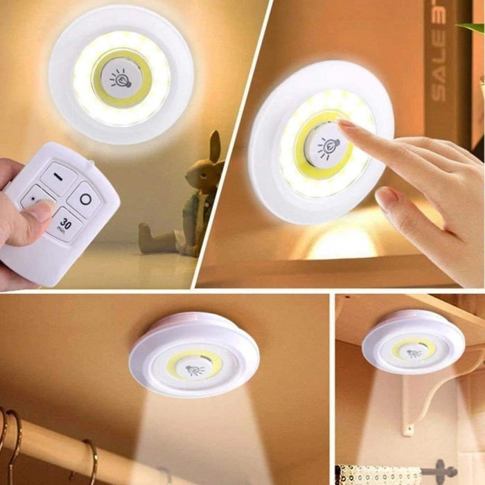 Uzaktan Kumandalı Yapışkanlı Led Spot Lamba (5324)