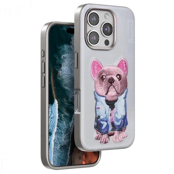 Venco İphone 16 Pro Cute Desenli Kapak - Kahverengi