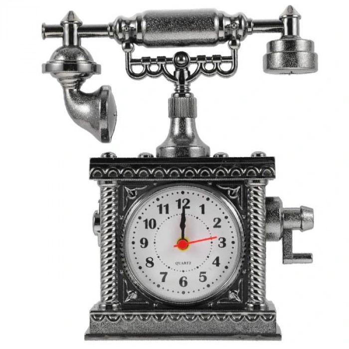 Vintage Telefon Tasarımlı Masa Saati