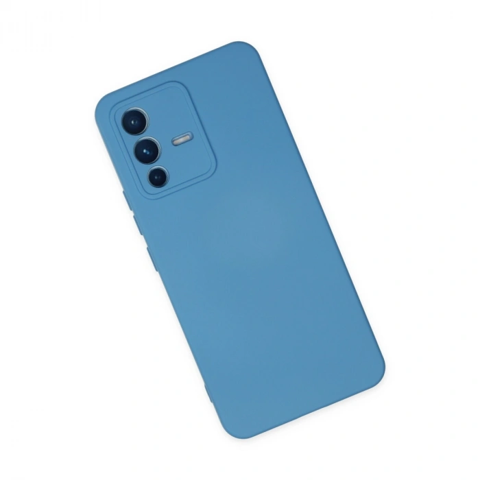 Vivo V23 5g Kılıf Nano İçi Kadife Silikon - Mavi