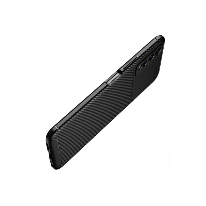 Vivo Y11s Kılıf Auto Focus Karbon Kapak - Siyah