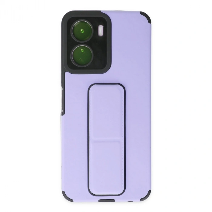 Vivo Y16 Kılıf Mega Standlı Silikon - Lila