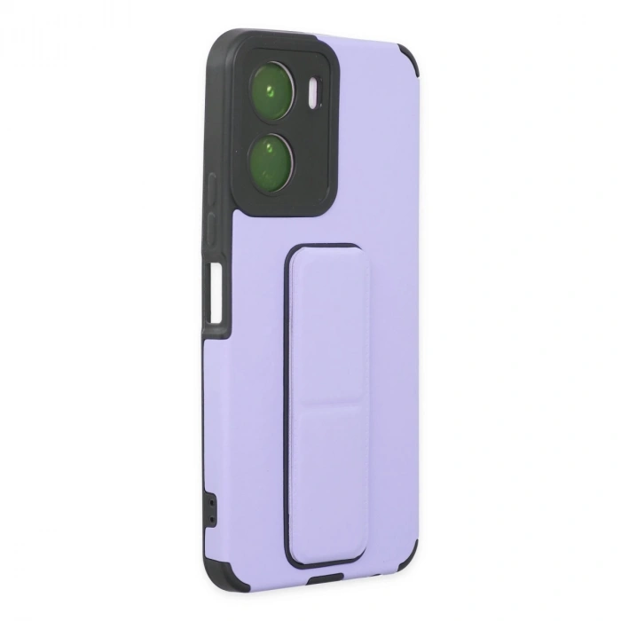 Vivo Y16 Kılıf Mega Standlı Silikon - Lila