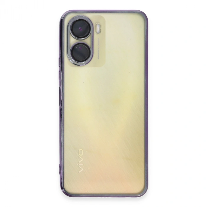 Vivo Y16 Kılıf Razer Lensli Silikon - Mor