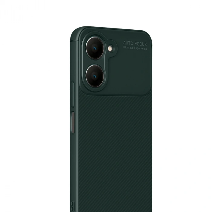 Vivo Y18 Kılıf Auto Focus Karbon Kapak - Koyu Yeşil