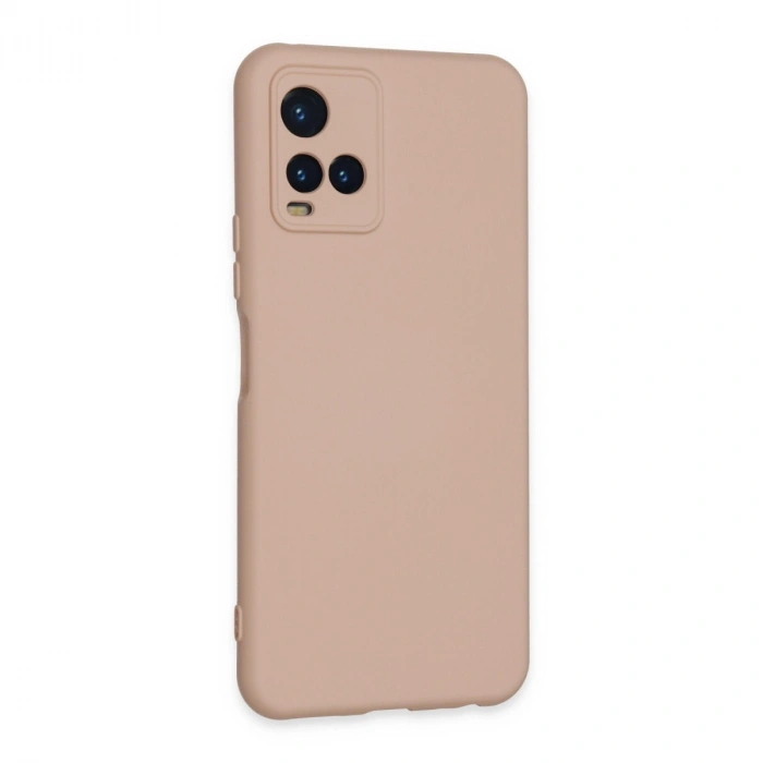 Vivo Y21s Kılıf Nano İçi Kadife Silikon - Pudra