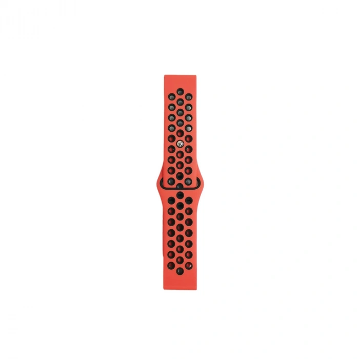 Watch 20mm Spor Delikli Kordon (SAAT DEĞİLDİR) - Kırmızı-siyah
