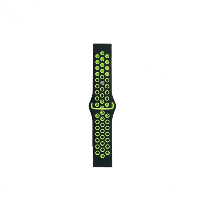 Watch 20mm Spor Delikli Kordon (SAAT DEĞİLDİR) - Siyah-yeşil