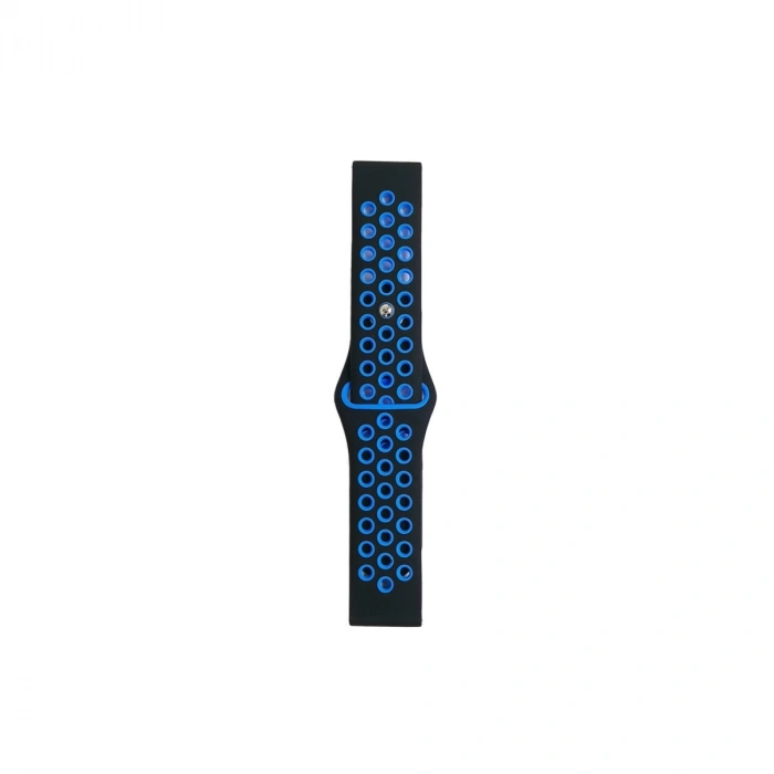 Watch 22mm Spor Delikli Kordon (SAAT DEĞİLDİR) - Siyah-mavi