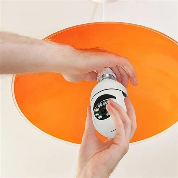 WiFi 360 Panoramik Ampul Kamera Gece Görüş Ses Akıllı Hareket Algılayıcı (5324)