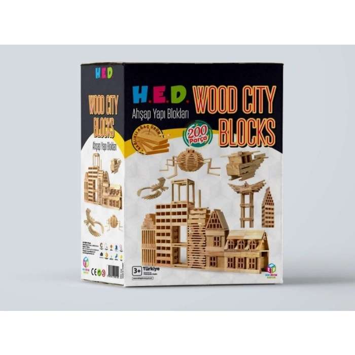 Wood City Blocks Ahşap Şehir Blokları (kayın Ağacı)