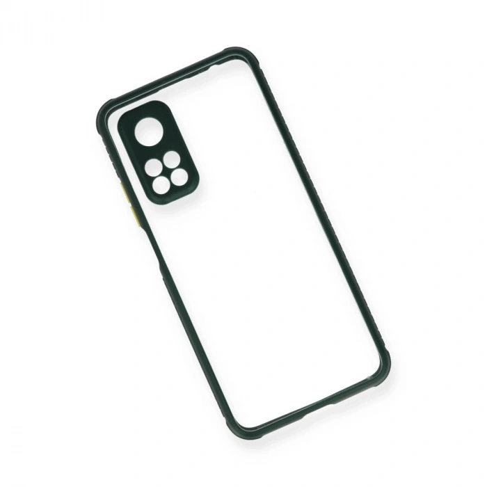 Xiaomi Mi 10t Pro Kılıf Miami Şeffaf Silikon - Koyu Yeşil