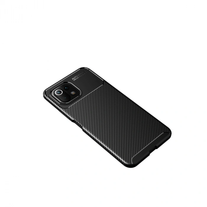 Xiaomi Mi 11 Lite Kılıf Auto Focus Karbon Kapak - Siyah