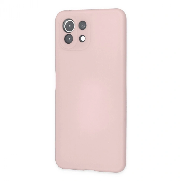 Xiaomi Mi 11 Lite Kılıf Nano İçi Kadife Silikon - Pudra