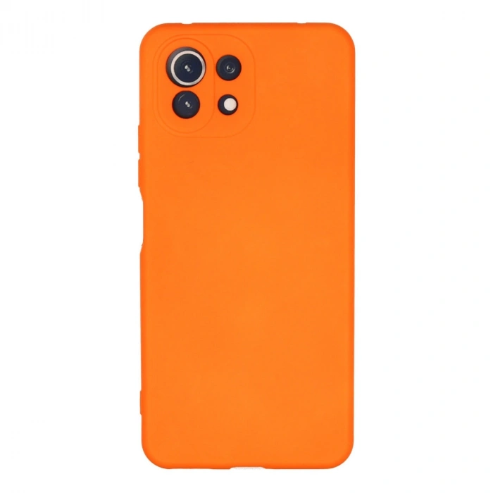 Xiaomi Mi 11 Lite Kılıf Nano İçi Kadife Silikon - Turuncu